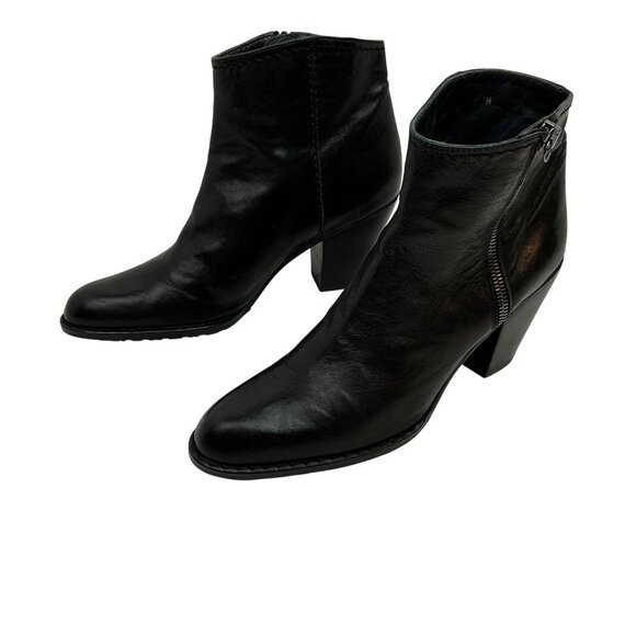 Stuart Weitzman Leather Western Heel Zip Ankle Booties Womens 7N Made in Spain - Picture 1 of 10